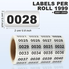 Versatile Waterproof Number Labels Roll – Perfect for Storage and Organization