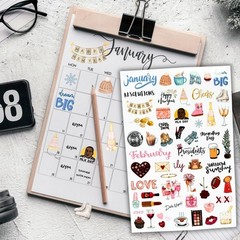 2025 Happy Holiday Calendar Stickers for Planner Women Adults-Monthly Seasonal A