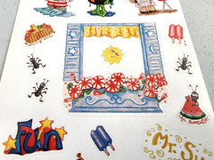 Freckle Press Summer Stickers – NOS Animal BBQ Beach Pool Scrapbook Sheets RARE