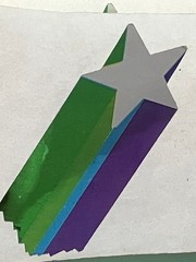 24 Pieces of 2″ Long Shiney Mylar Foil SHOOTING STAR Peel ‘N Stick Stickers