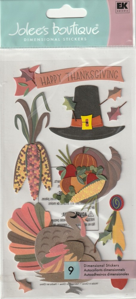 RARE Jolee’s Boutique 3-D PILGRIM PARTY Thanksgiving Theme 70163 Fast FREE Ship!