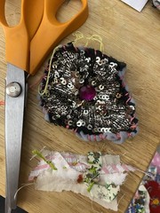 Slow Stitch, Patch, Vintage Handmade Upcycle,Junk Journal,tag,embellishment
