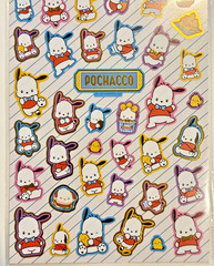 Sanrio Pochacco Diner Gold Foil Sticker Sheet Japan Exclusive Kawaii Dog Deco