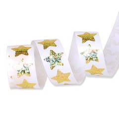1000Pcs 1.5 Inch Large Holographic Gold Star Stickers Adhesive Labels for School