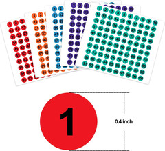 50 Sheets 1 to 100 Vinyl Consecutive Number Stickers Small round Labels Inventor