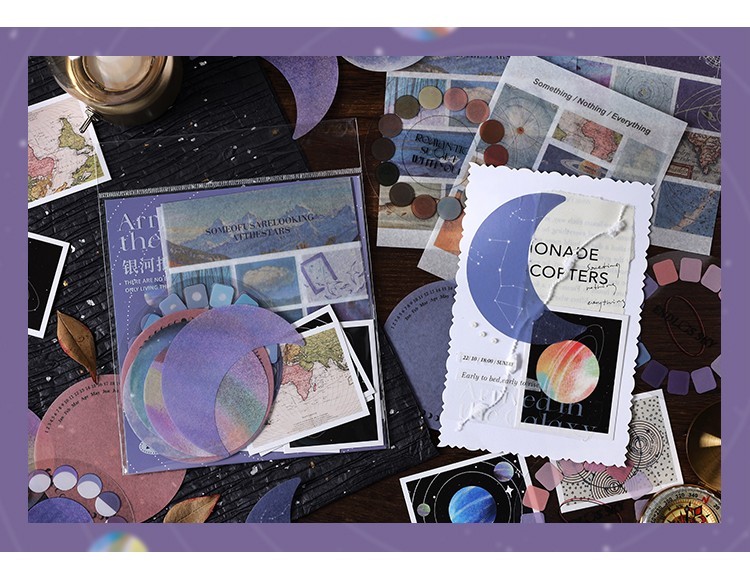 20sheets stickers pack,Arriving the Galaxy, clear and paper stickers