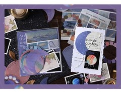 20sheets stickers pack,Arriving the Galaxy, clear and paper stickers