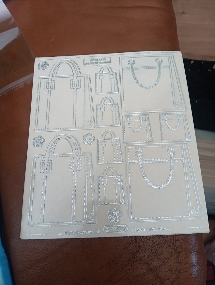 BIG STICKER FOR SCRAPBOOKING NEW 23X20 CM WOMAN BAG SILVER