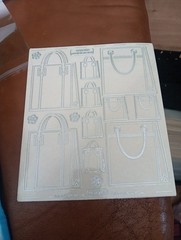 BIG STICKER FOR SCRAPBOOKING NEW 23X20 CM WOMAN BAG SILVER