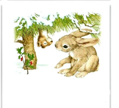 12 CUTE Linda K Powell 1 1/2″ x 1 1/4″ BUNNY RABBIT STICKERS USA MADE #61