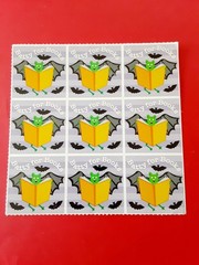 Scholastic Batty for Books perforated sticker sheet