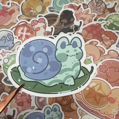 10 PIECES MYSTERY Sticker Lot Animal Snail Cartoon Colorful Food Dessert
