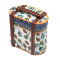 Punch Studio Small Tall Oval Box (S Size, Peacock Feathers)