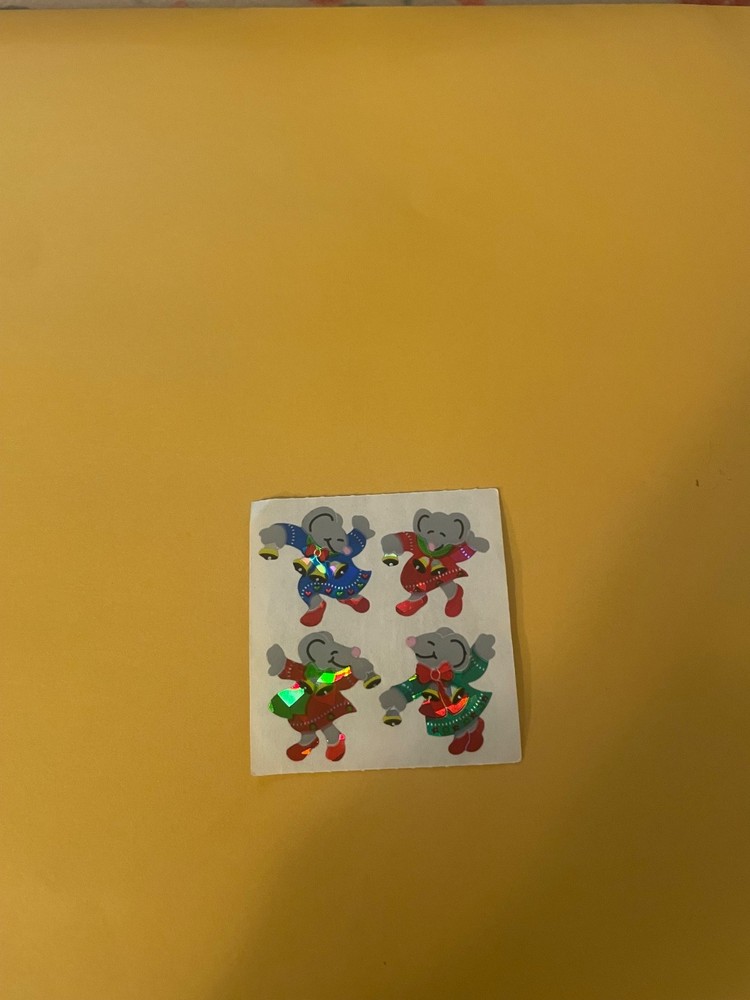 Vintage 1980s Sandylion Prism Holiday Mice Stickers