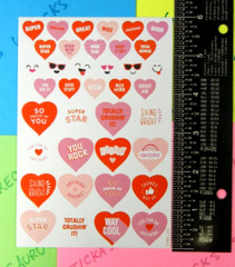American Greetings Love Words Hearts Sticker Sheet