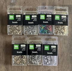 Scrapbooking Mini Circle Brad Lot of 650 – Gold, Silver & Primary Color