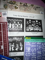 Craft Lot. Scrapbk New Stencils Stickers Stamps. Colorful Paper Sheets/square.