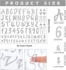 921 Pieces 8 Sheets Glitter Alphabet Number Stickers Self Adhesive Glitter Vinyl