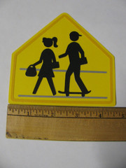 2 Pieces BACK 2 SCHOOL KIDS SCHOOL CROSSING SIGN Die Cut Paper Piece Handmade