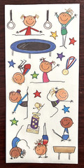Gymnastics Stickers + Borders: Me & My Big Ideas•Large Sheets•Vintage•Scrapbook
