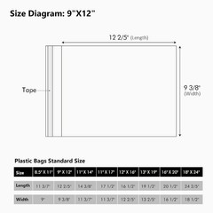 Acid Free Art Print Sleeves 9×12 Crystal Clear Storage Bags 50 Pack Picture
