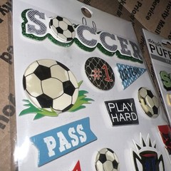 Paper House/Park Lane SOCCER Dimensional Scrapbooking/Card Making Stickers 2 Pk