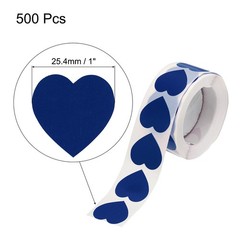 Heart Shaped Sticker 1″ Self-Adhesive Love Label Dark Blue 500 Pcs