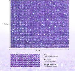 Bling Rhinestone Stickers Purple AB Self Adhesive Crystal Rhinestone Sheet St