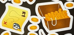 PIRATES TREASURE Stickers(30pc) •Skull & Crossbones•Gold•Swords •Map•Card Making