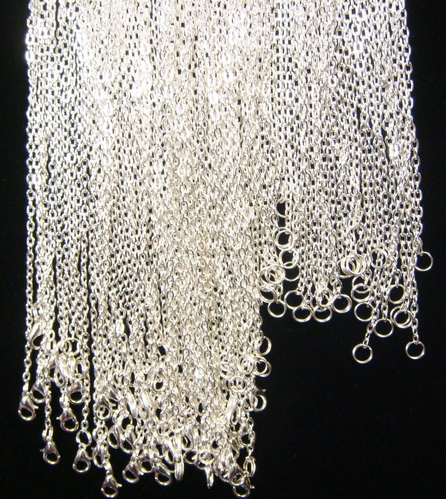 20 24″ Silver Plated Cable Chain Necklaces