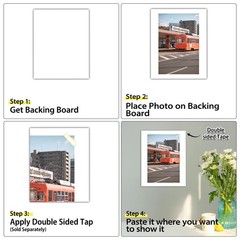 , 8×10 Picture Mat Matte Backerboards for Framing. Pack Contains 50 Backing B…