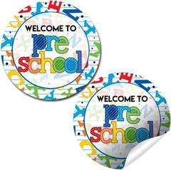 Colorful Alphabet Welcome Back Stickers for Preschool – 40 Pack