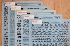 FIVE Sheets – Letraset Instant Lettering Transfer Type – Avant Garde, Helvetica