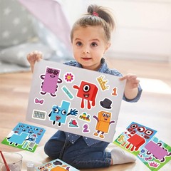 24Pcs Number Blocks Make-a-face Stickers for Kids Teens, Mixed & Matched with…