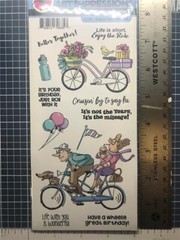 New ART IMPRESSIONS Rubber Stamp clear cling ENJOY THE RIDE free USA ship