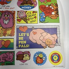 Vtg 1985 Stickers Troll Associates Reading Book Club School Valentine Theme NEW