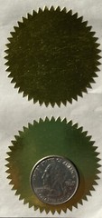 GOLD METALLIC ROUND ENVELOPE SEAL Sticker(6pc) Shine•Christmas•Award•Card Making