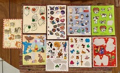 vintage ~ hallmark gibson agc – asst sticker lot – 18 sheets