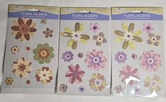 (6) DIMENSIONAL PAISLEY FLOWERS STICKERS LOT OF 6 PACKS BY MISS ELIZABETH’S