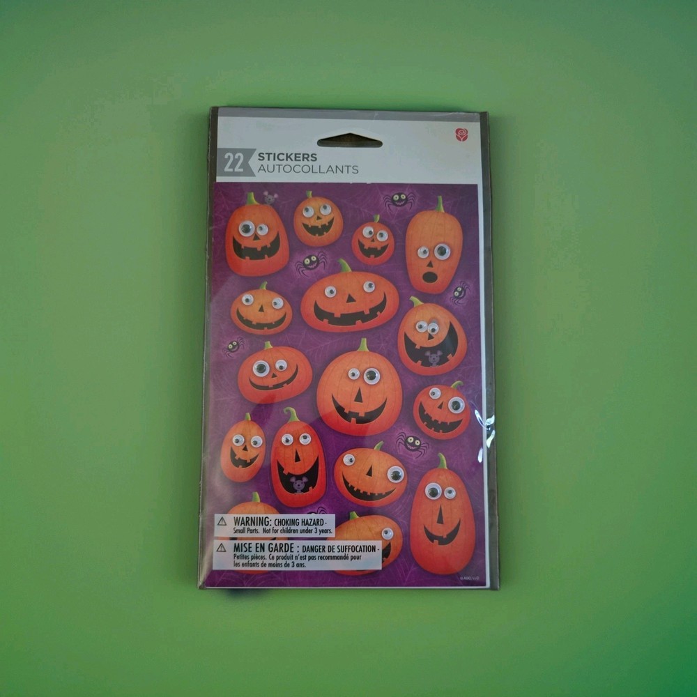 American Greeting Halloween Pumpkins Google Eye Stickers New