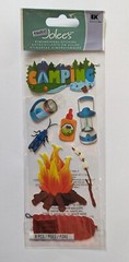 Jolee’s Camping Summer Camp Fire Sleeping Bag Lantern Scrapbooking Stickers RARE