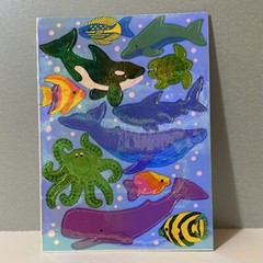 Vintage Sandylion Mother Of Pearl Ocean Stickers Whales Dolphin Fish & More