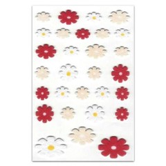 CUTE COSMOS FLOWER FELT STICKERS Sticker Sheet Craft Scrapbook Pink White Kawaii
