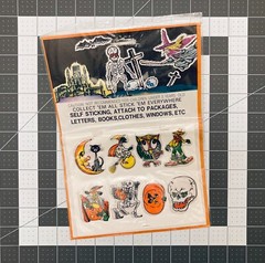 Vintage Halloween Puffy Stickers NOS HTF Witch Skeleton Skull Pumpkin Cat H1