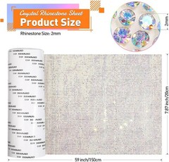 60750 Piece Rhinestone Sheets 59×7.87 Inch- Sparkle Bling for Home & Car Crafts