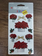 VTG Mrs. Grossmans Christmas Flower Stickers 3 Sheets 2003 NOS Sealed