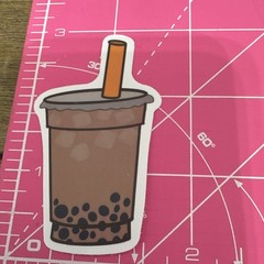 Bubble Tea Boba Drink Stickers Set, Multicolor Food & Drink Theme (4 pcs)