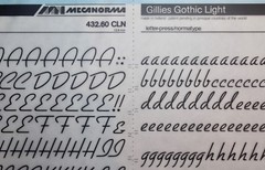 Mecanorma Dry Transfer Lettering 432.60 CLN #129 GILLIES GOTHIC 13.6mm