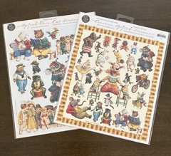 Vintage Gifted Line Stickers-Dressed Up Animals 2 large sheets 8 x 10