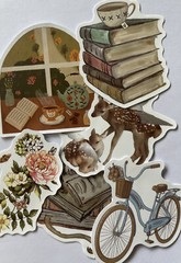 WOODLAND ASSORTMENT Stickers(6pc)Fairy•Mushroom •Animals•Flowers•Nature•Trees•